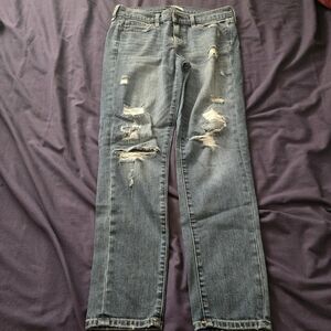 Abercrombie And Fitch Destressed Skinny Jeans Womans Size 2/26 Light Wash